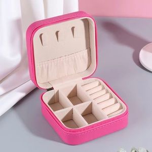 Portable Pink travel Jewelry Box New